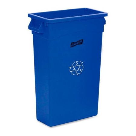 Sp Richards Genuine Joe Recycling Can, 23 Gallon, Blue/White GJO57258